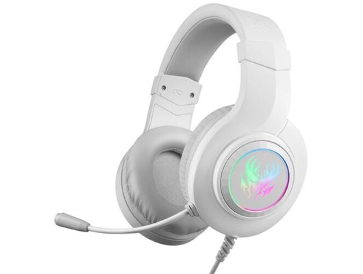 Игровые наушники проводные Defender Ghost LED белый